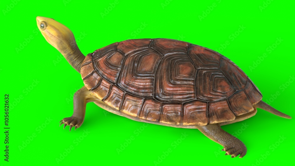 Naklejka premium tortoise with white background