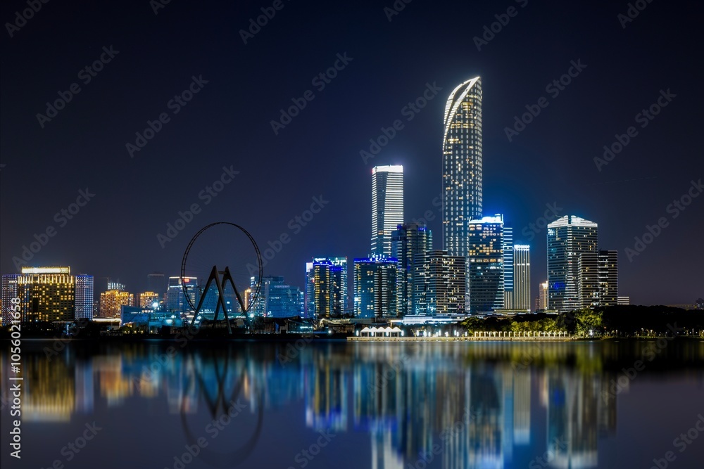 Naklejka premium Suzhou Skyline