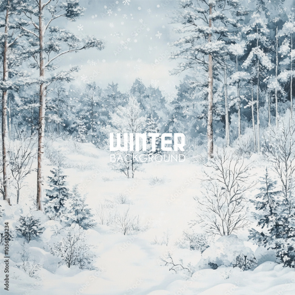 Fototapeta premium snow covered trees in the park