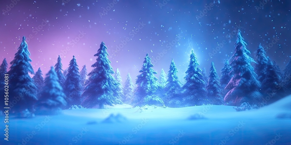 Majestic conifer forest blanketed in snow during a winter snowstorm, capturing the tranquil beauty of nature Majestic conifer forest blanketed in snow during a winter snowstorm, capturing the tranquil beauty of nature