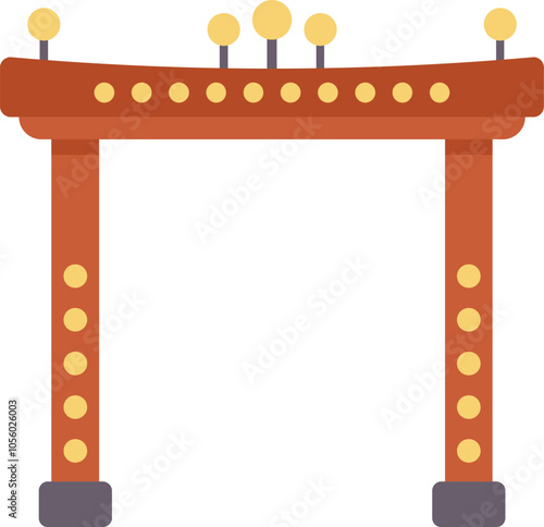 This illustration features a traditional chinese gate, often found at the entrance of chinatowns around the world