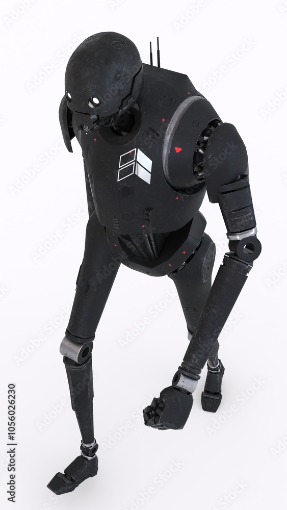 ai robot running with white background