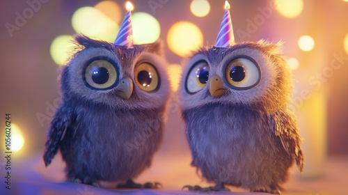 cute owls that are having a party 