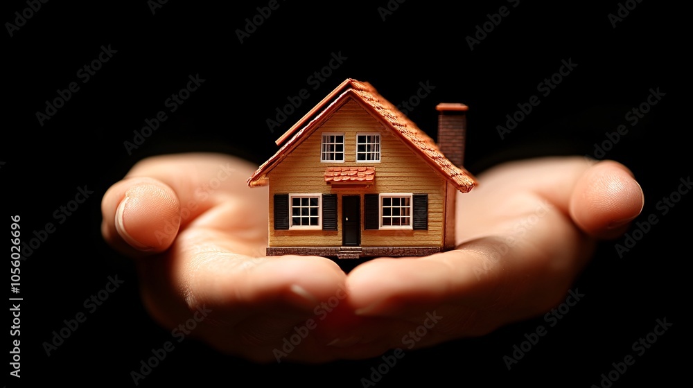 A small house is held gently in a hand, symbolizing care, protection, and the idea of home. A small house is held gently in a hand, symbolizing care, protection, and the idea of home.