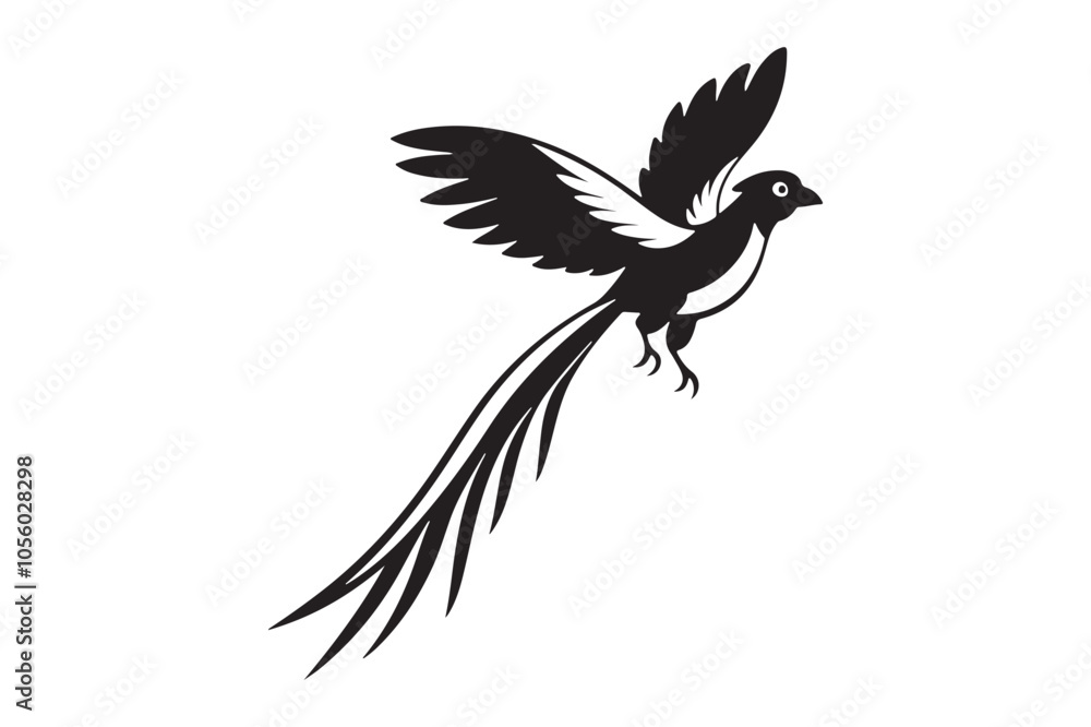 Obraz premium Resplendent Quetzal Silhouette vector illustration, Resplendent Quetzal Silhouette 