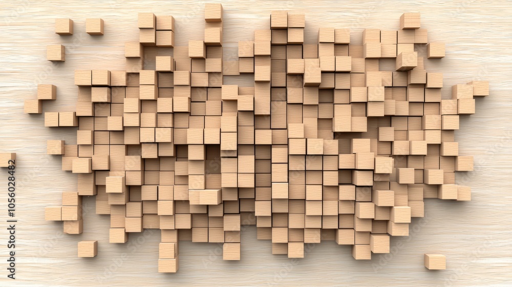Abstract wooden block pattern on a wooden background. Abstract wooden block pattern on a wooden background.