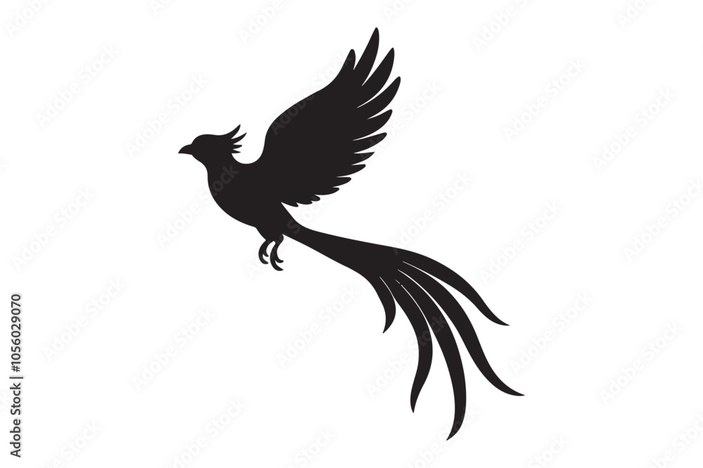 Fototapeta premium Resplendent Quetzal Silhouette vector illustration, Resplendent Quetzal Silhouette 