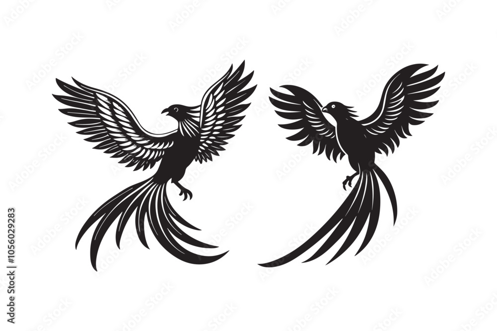 Resplendent Quetzal Silhouette vector illustration, Resplendent Quetzal Silhouette Resplendent Quetzal Silhouette vector illustration, Resplendent Quetzal Silhouette