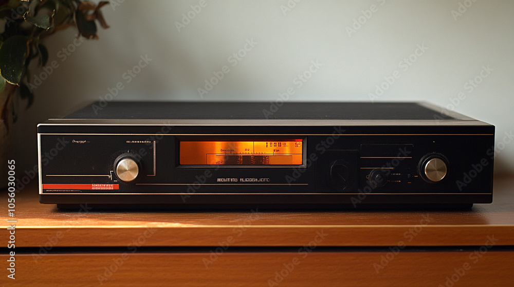 Obraz premium Vintage Stereo Receiver Audio Equipment Hi Fi System Home Entertainment