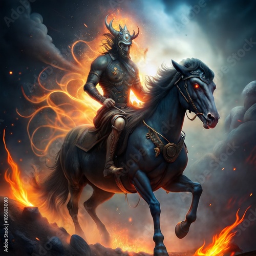 Mythical black horseman