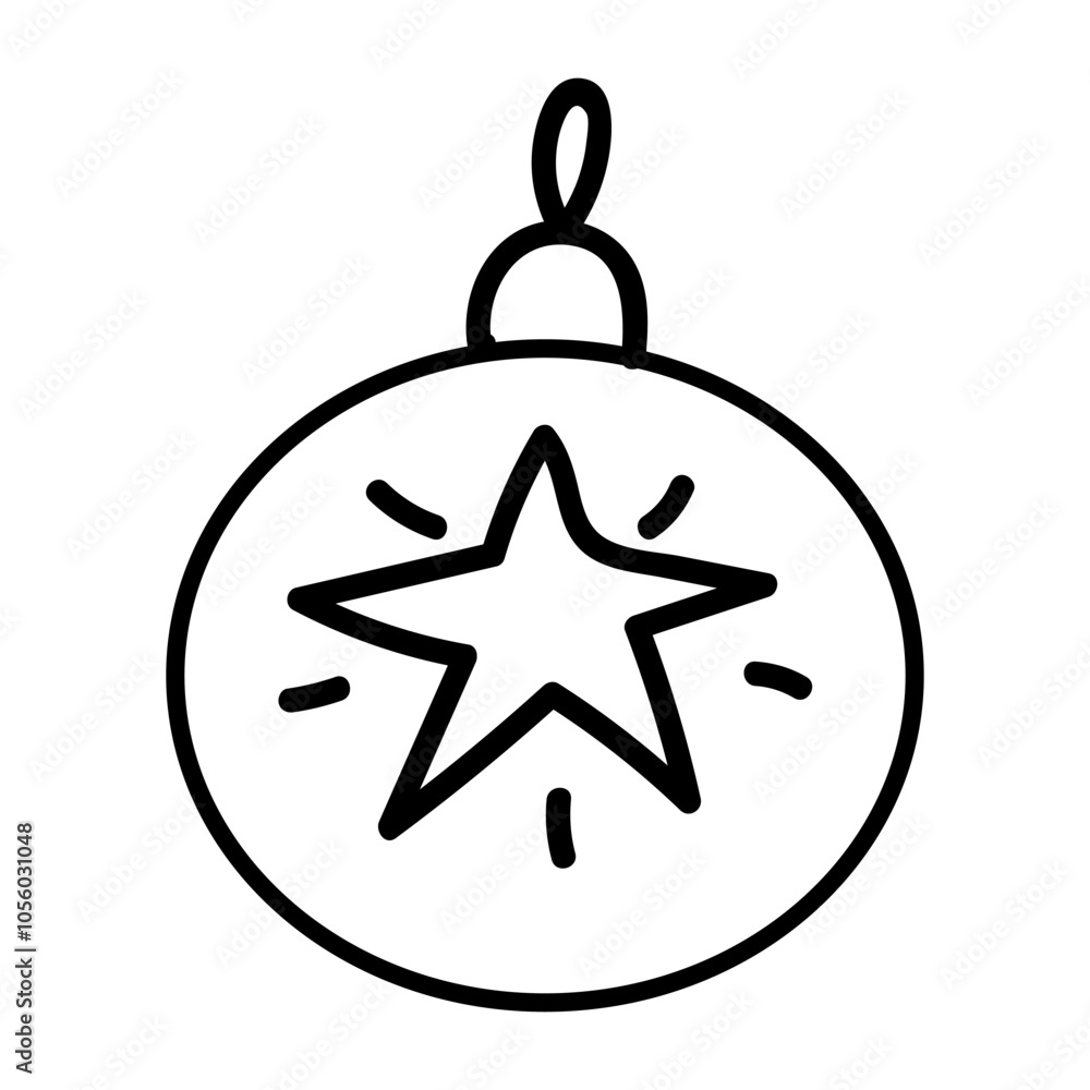 Hand drawn winter Christmas toy. Vector doodle illustration Hand drawn winter Christmas toy. Vector doodle illustration