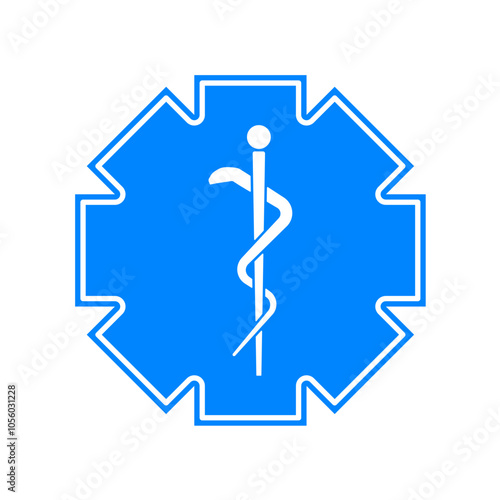 Medical snake vector symbol. esculapius snake - vector illustration