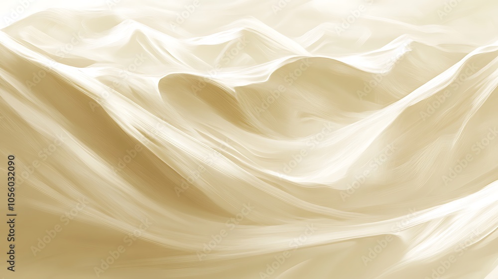 Fototapeta premium A smooth, flowing sand dunes with a large, clear area for text