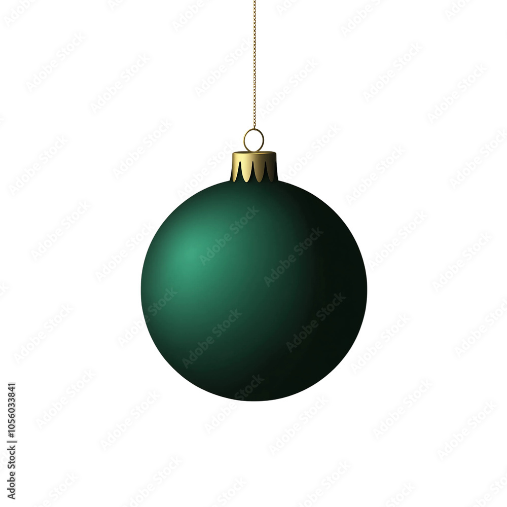 Green Christmas ball ornament on transparent background Green Christmas ball ornament on transparent background