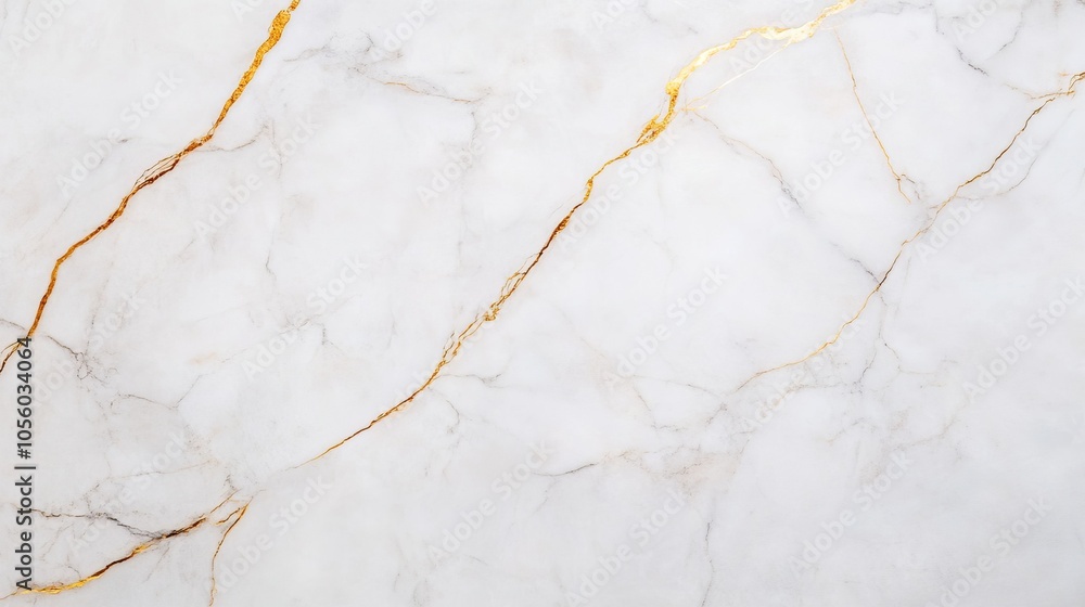 A sleek white marble surface adorned with elegant golden veins, perfect for luxurious interiors and decorative applications. A sleek white marble surface adorned with elegant golden veins, perfect for luxurious interiors and decorative applications.