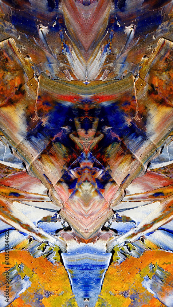 Fototapeta premium Abstract background art . Ethnic pattern. Mixtures of oil paint. Trendy hand painting canvas. Wall decor and Wall art prints Idea. 3D Texture. Art object