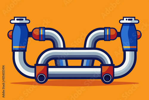 Vehicle Exhaust Manifold vector art illustration 