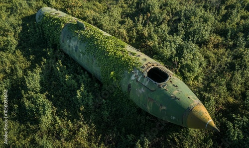 Wallpaper Mural Green foliage obscures a rusted aircraft. Torontodigital.ca