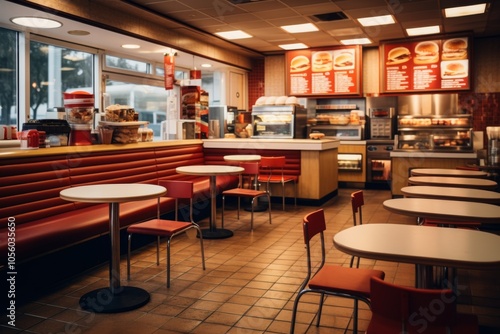 Interior of a fast food restaurant