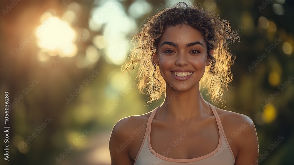 Portrait of Smiling Female Runner Jogging in the Park During Outdoor Workout AI Generative Portrait of Smiling Female Runner Jogging in the Park During Outdoor Workout AI Generative