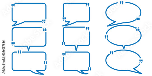 quotes box frame vector, speech bubble quotes box, quotes box icon collection set 