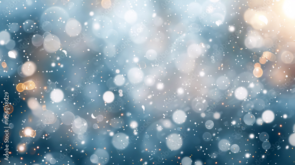 Artistic winter snowfall bokeh background with sparkle. Silver and soft blue colors for a Christmas or New Year greeting card. Artistic winter snowfall bokeh background with sparkle. Silver and soft blue colors for a Christmas or New Year greeting card.