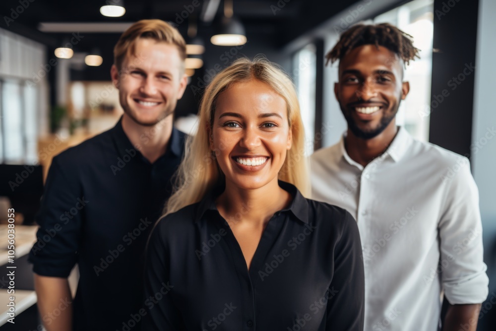 Smiling portrait of a diverse group of business people in office Smiling portrait of a diverse group of business people in office