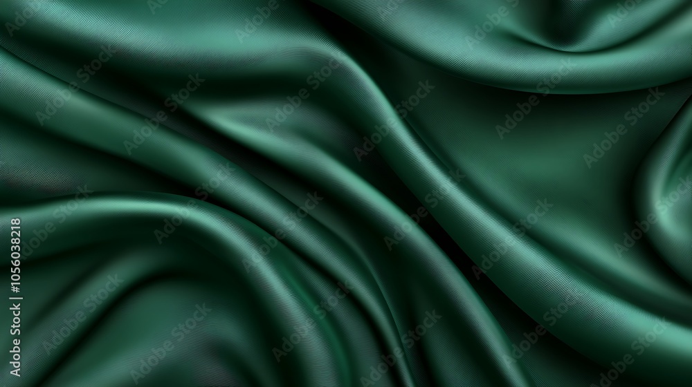 Fototapeta premium A smooth, polished emerald background with a subtle sheen and a large space for text