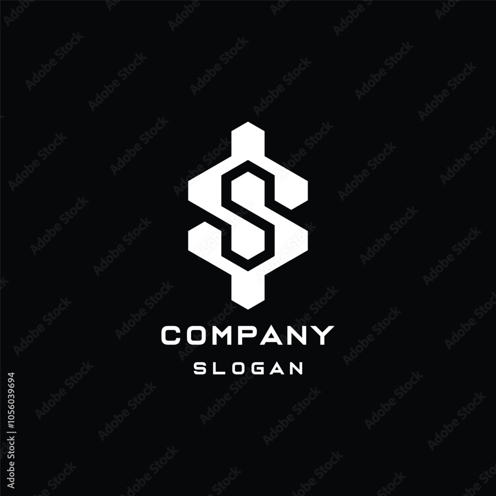 Black and White SI Logo Design Template Black and White SI Logo Design Template