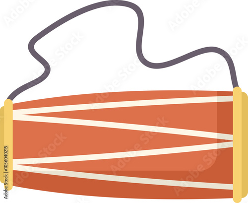 This dholak is a traditional indian drum often used in folk music and religious ceremonies