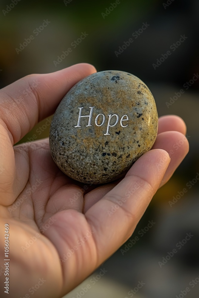 A person holding a stone engraved with the word hope during sunset outdoors A person holding a stone engraved with the word hope during sunset outdoors