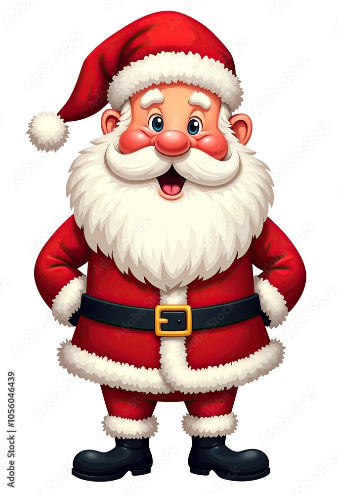 Funny Santa Claus in vector style on white background Funny Santa Claus in vector style on white background