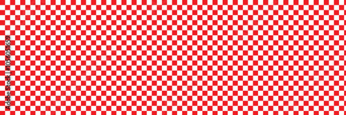 Red and white chess pattern. Checkerboard seamless vector illustration. Abstract checkered checkerboard for game. Grid geometric rectangle shape. Race flag. Retro mosaic floor.