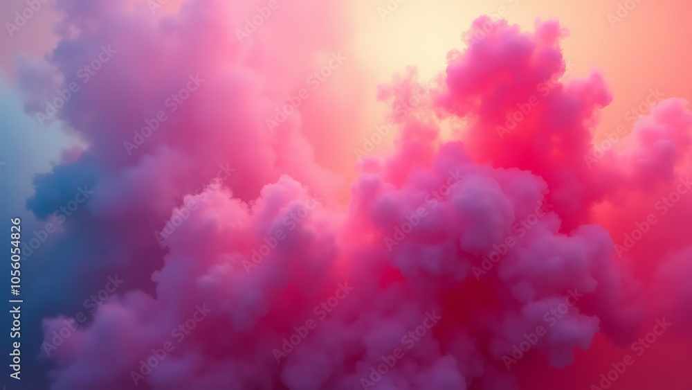 Vibrant neon smoke and holi paint blend in abstract psychedelic pastel light background with 3D rendering and AI generation. Vibrant neon smoke and holi paint blend in abstract psychedelic pastel light background with 3D rendering and AI generation.