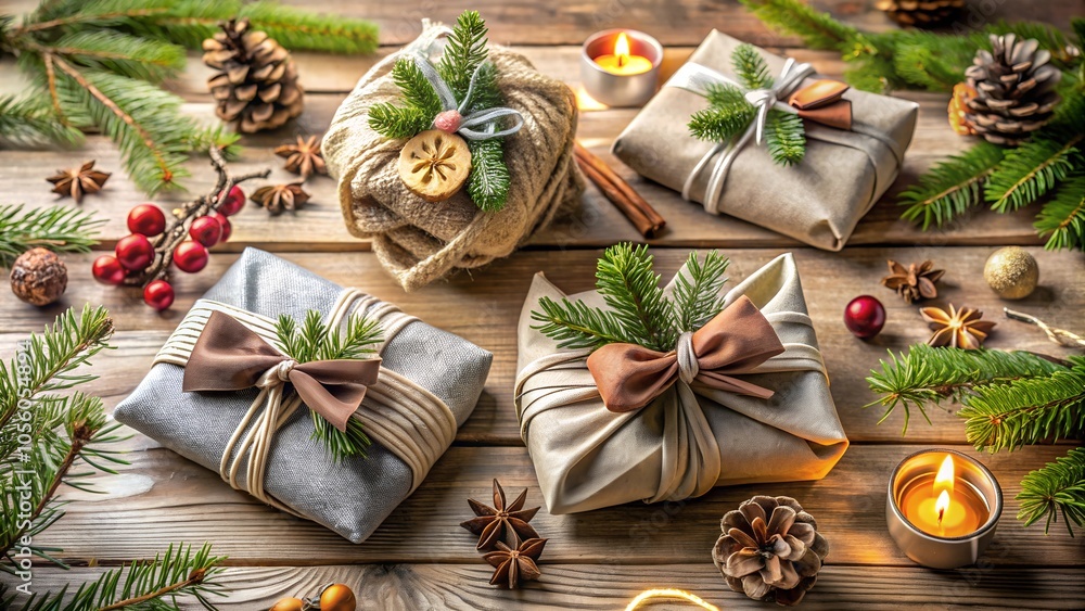 Sustainable Christmas Decor Ideas – DIY Natural Ornaments, Fabric-Wrapped Gifts, and Zero-Waste Decorations