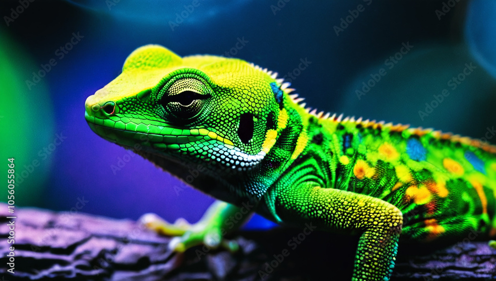 Fototapeta premium Green gecko in the wild