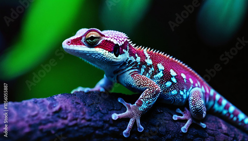 Blue & purple gecko in the wild