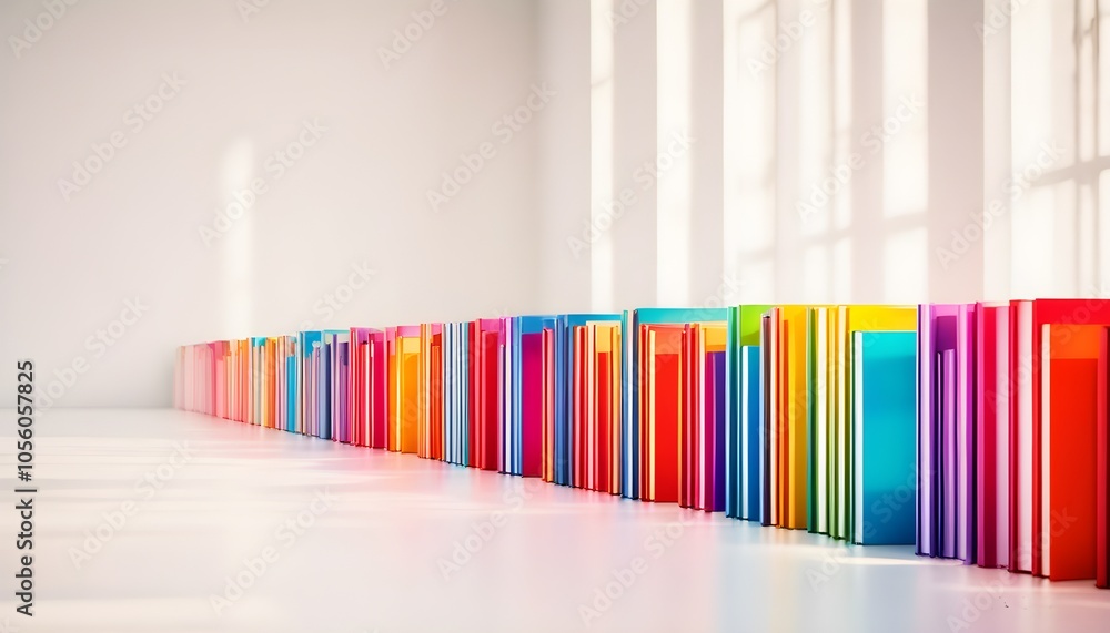 Vibrant Collection of Colored Books Against a Clean White Background Vibrant Collection of Colored Books Against a Clean White Background