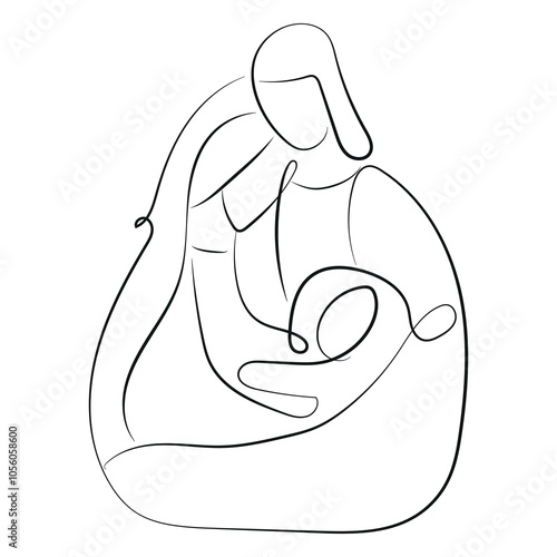 simple christmas vartup icon drawn in line art style, for different posters, cards or banners