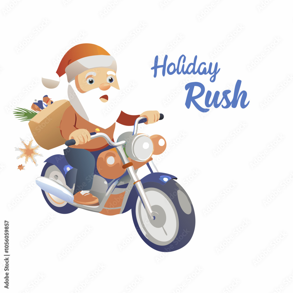 Santa on Motorcycle with Gifts in Santa on Motorcycle with Gifts in