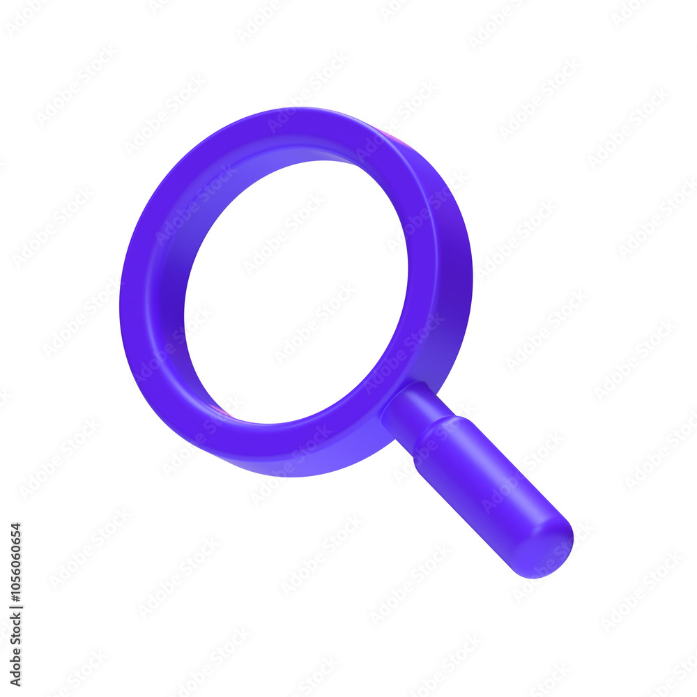 3D illustration of magnifying glass icon for search, browser, page, discovery, see more, magnification 3D illustration of magnifying glass icon for search, browser, page, discovery, see more, magnification