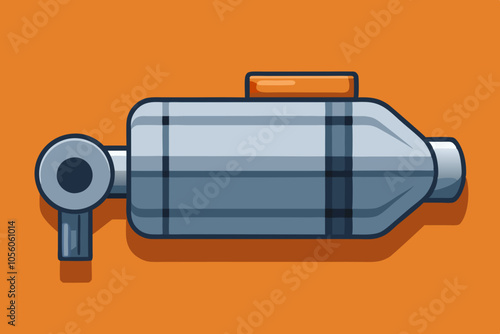 Vehicle muffler vector art illustration