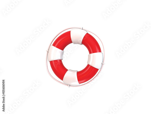 floating lifebuoy icon 3d rendering vector illustration