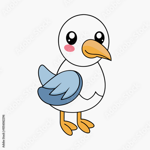 Cute Albatross Clipart - Adorable Seabird Vector Illustration