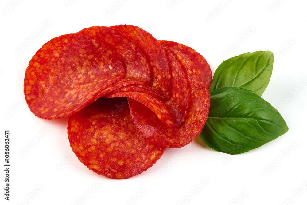 Chorizo sausage, isolated on white background. High resolution image. Chorizo sausage, isolated on white background. High resolution image.