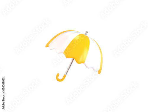 Colorful umbrella icon 3d rendering vector illustration