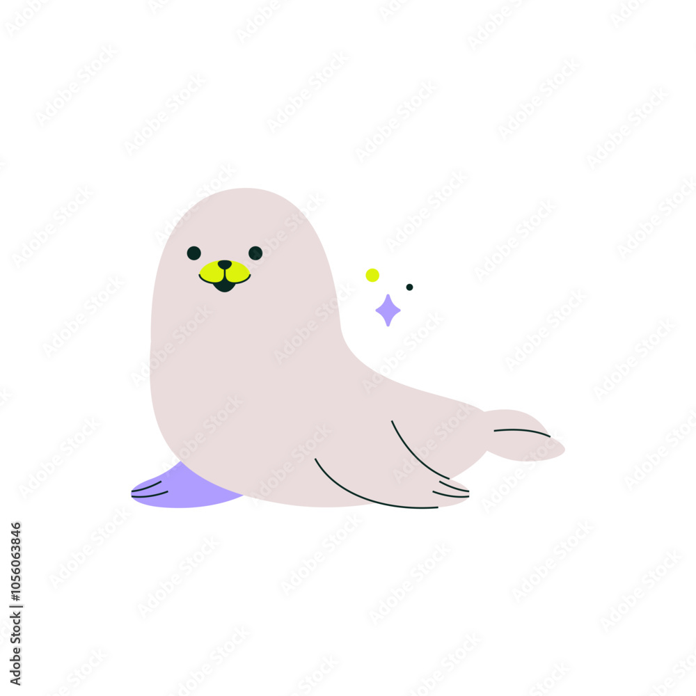 Seal In Flat Vector Illustration Symbolizing Marine Life, Ocean Wildlife, And Aquatic Environment, Isolated On White Background. Seal In Flat Vector Illustration Symbolizing Marine Life, Ocean Wildlife, And Aquatic Environment, Isolated On White Background.