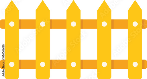 Simple vector illustration of a wooden fence representing security, privacy and safety