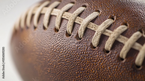 Close-up of a Leather Football