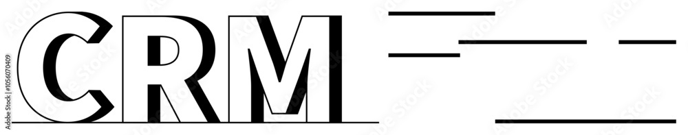 CRM text styled with clean, bold typography and minimalist horizontal lines. Ideal for business software, customer relationship management, marketing presentations, tech services, digital tools CRM text styled with clean, bold typography and minimalist horizontal lines. Ideal for business software, customer relationship management, marketing presentations, tech services, digital tools